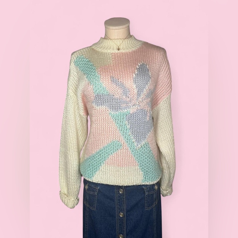 Vintage 80’s Pastel Knit Sweater Woman’s L